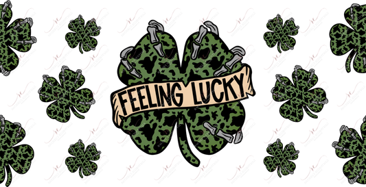 Feeling Lucky Cow Print - 16Oz Vinyl Libbey Wrap