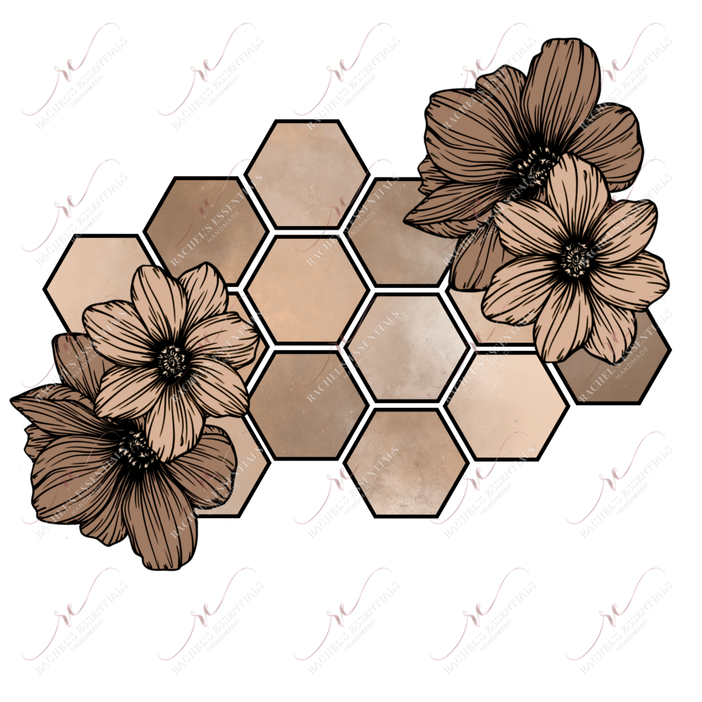 Floral Honeycomb- Htv Transfer