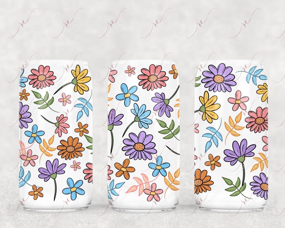 Floral - Libbey/Beer Can Glass Sublimation