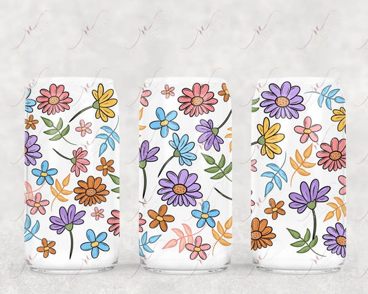 Floral - Libbey/Beer Can Glass Sublimation