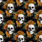 Floral Skull Orange - Vinyl Wrap