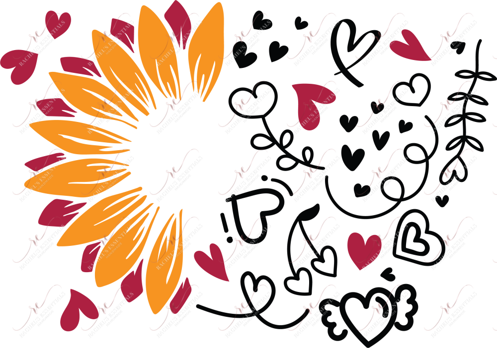 Flower And Heart Doodles - Cold Cup Wrap