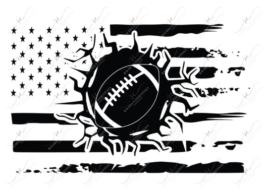 Football And Flag - Ready To Press Sublimation Transfer Print Sublimation