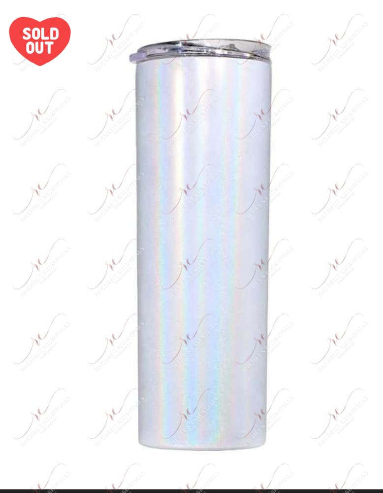 Glitter Shimmery Flat Edge Sublimation Tumbler 20Oz Straight