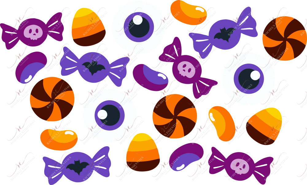 Halloween Candy No Hole- Cold Cup Wrap Cold