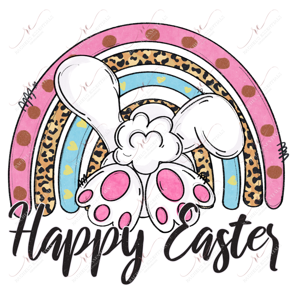Happy Easter Bunny Rainbow - Ready To Press Sublimation Transfer Print Sublimation