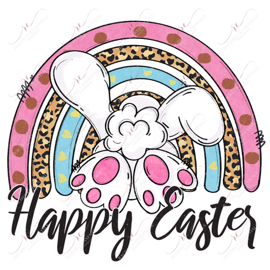 Happy Easter Bunny Rainbow - Ready To Press Sublimation Transfer Print Sublimation