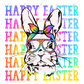 Happy Easter Colorful Bunny - Ready To Press Sublimation Transfer Print Sublimation