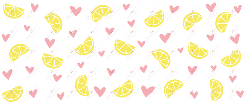 Hearts And Lemons - 16Oz Vinyl Libbey Wrap