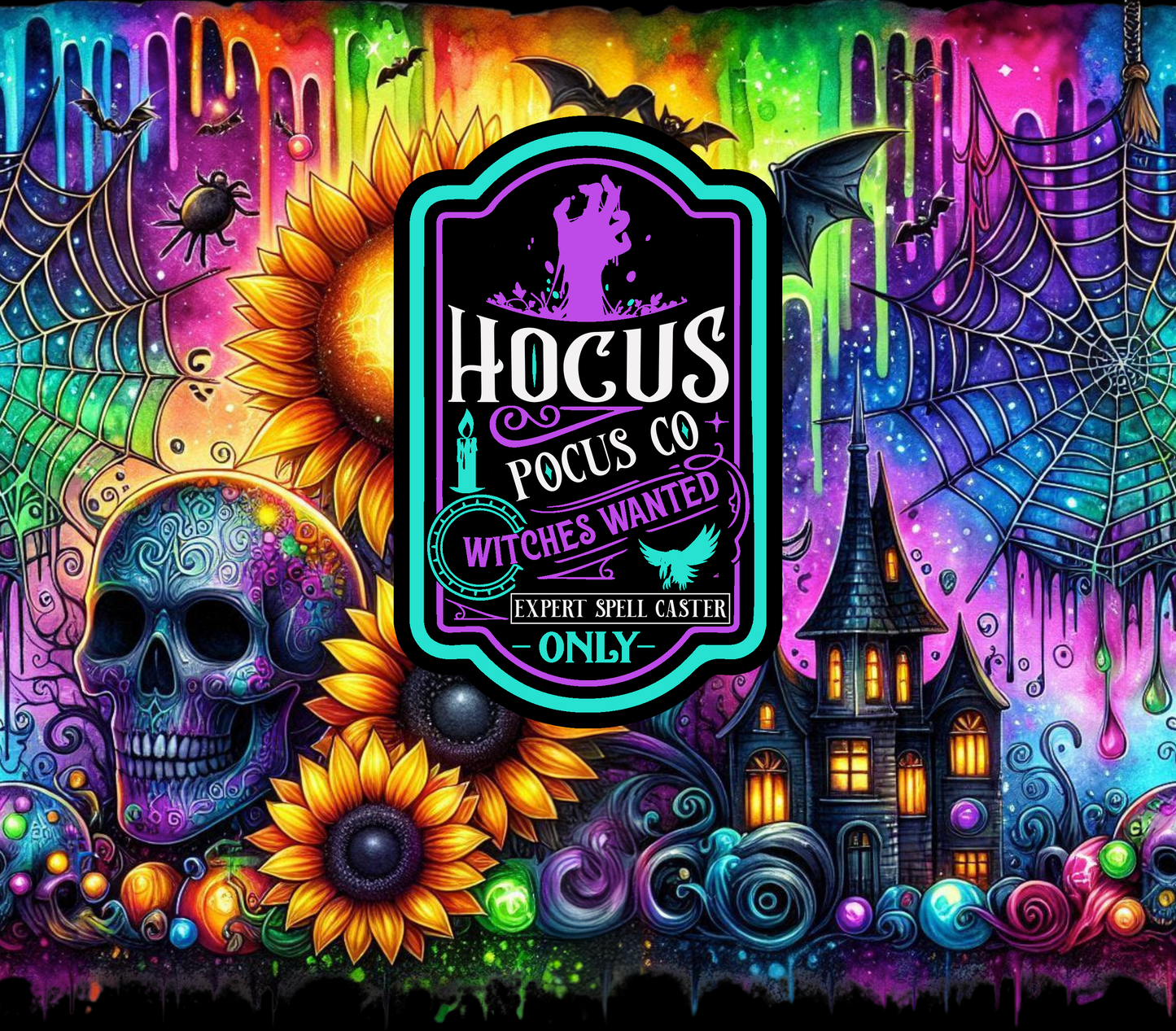 Hocus Pocus neon - ready to press sublimation transfer print seamless