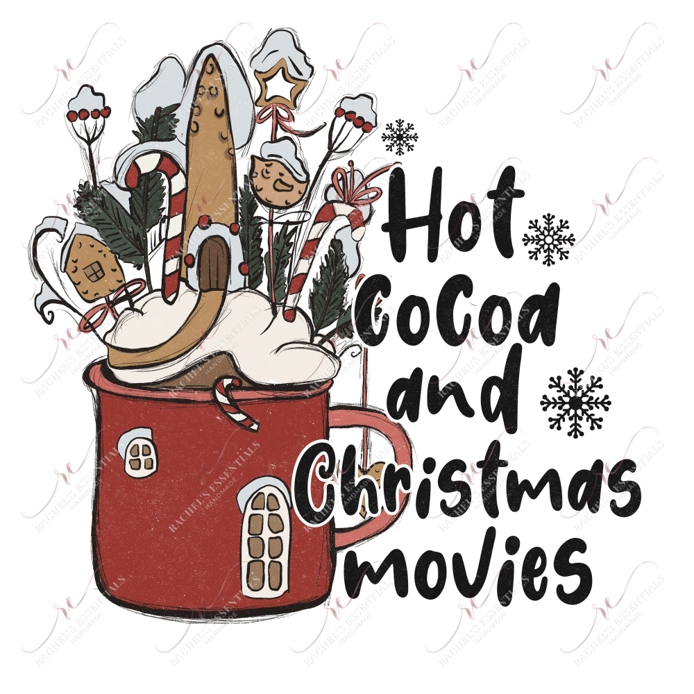 Hot Cocoa And Christmas Movies - Clear Cast Decal