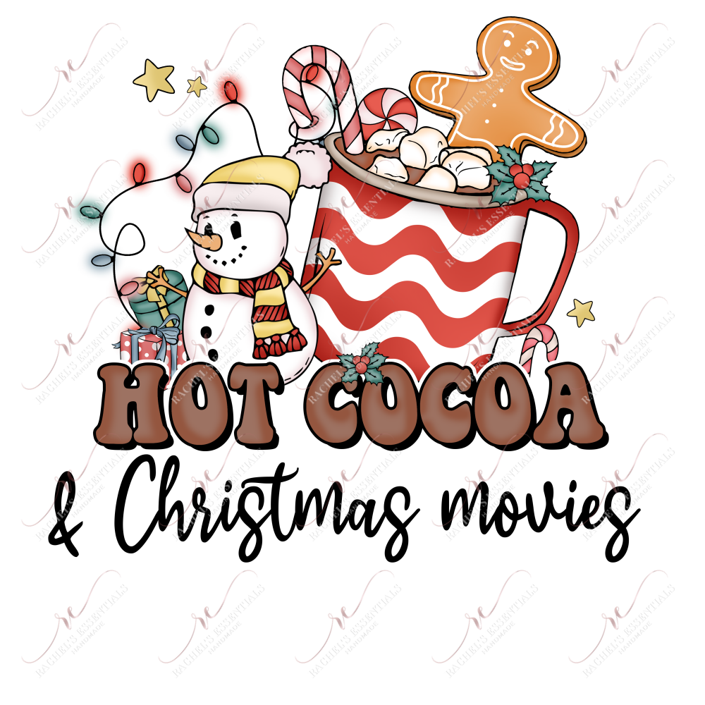 Hot Cocoa Christmas Movies - Clear Cast Decal