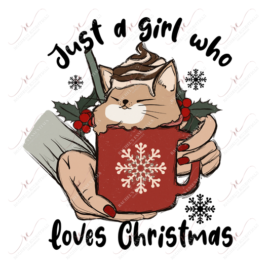 Just A Girl Who Loves Christmas - Clear Cast Decal