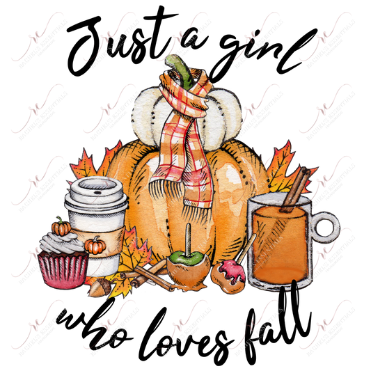 Just A Girl Who Loves Fall - Ready To Press Sublimation Transfer Print Sublimation