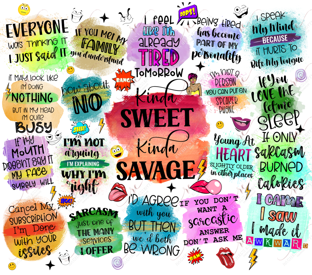 Kinda Sweet Kinda Savage - Vinyl Wrap Vinyl