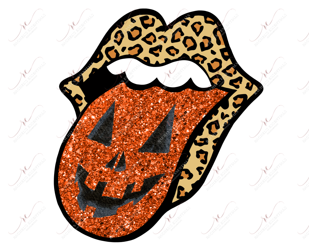 Leopard Pumpkin Mouth And Tongue - Ready To Press Sublimation Transfer Print Sublimation