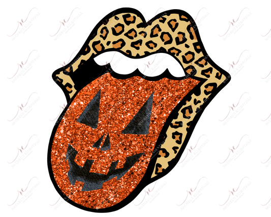 Leopard Pumpkin Mouth And Tongue - Ready To Press Sublimation Transfer Print Sublimation