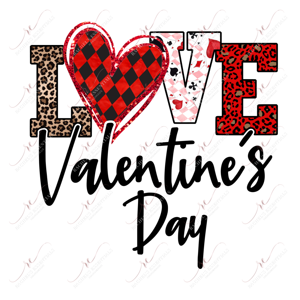 Love Valentines Day - Ready To Press Sublimation Transfer Print Sublimation