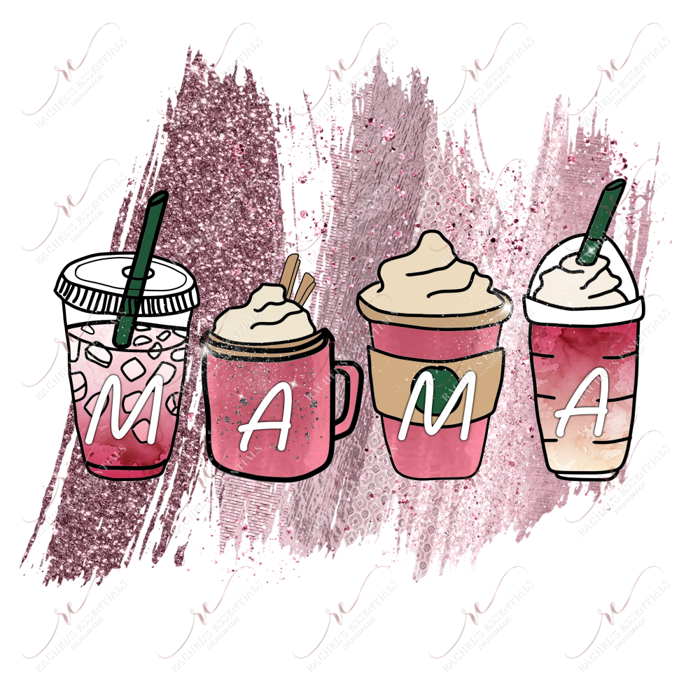 Mama Coffee Pink - Ready To Press Sublimation Transfer Print Sublimation