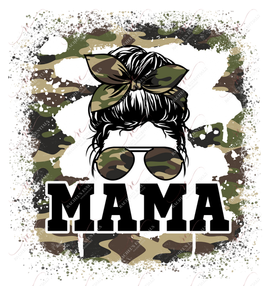 Mama Messy Bye Camo - Ready To Press Sublimation Transfer Print Sublimation