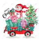 Merry Christmas Snowman Presents Wagon - Ready To Press Sublimation Transfer Print Sublimation