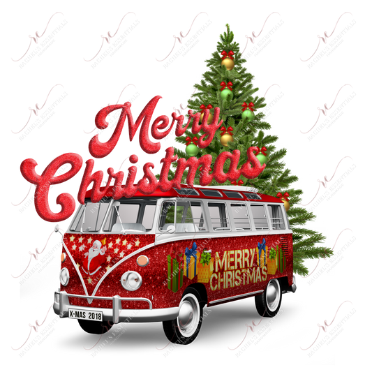 Merry Christmas Vow Bus - Ready To Press Sublimation Transfer Print Sublimation