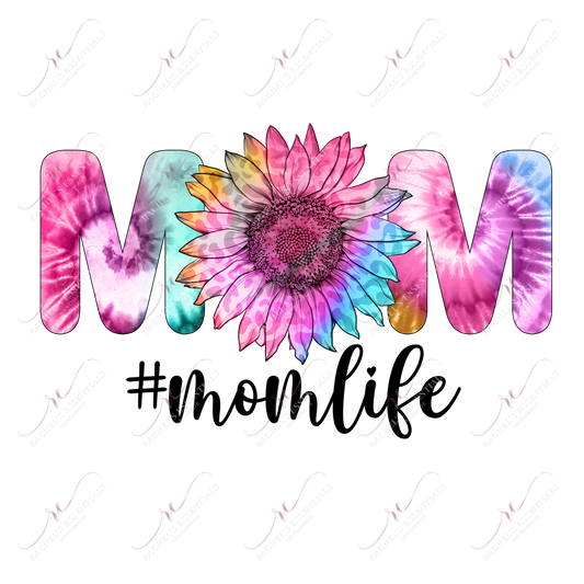 Mom Life Tie Die Flower - Ready To Press Sublimation Transfer Print Sublimation