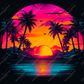 Neon Beach - Ready To Press Sublimation Transfer Print Sublimation
