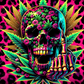 Neon Weed Skull - Vinyl Wrap Vinyl