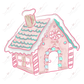 Pastel Gingerbread House - Ready To Press Sublimation Transfer Print Sublimation