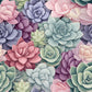 Pastel Succulent 3 - Vinyl Wrap Seamless Vinyl