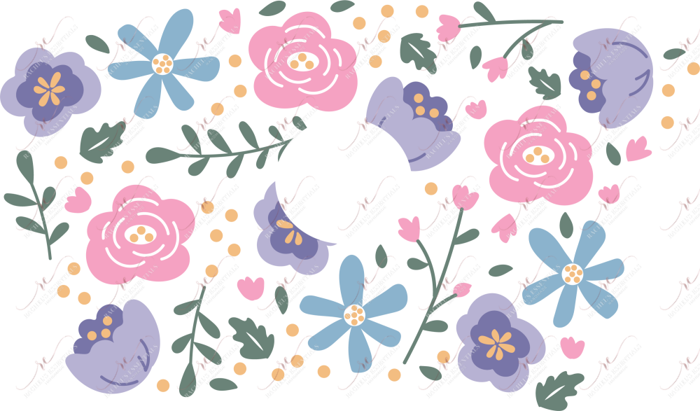 Pink And Purple Go Flowers - Cold Cup Wrap Cold