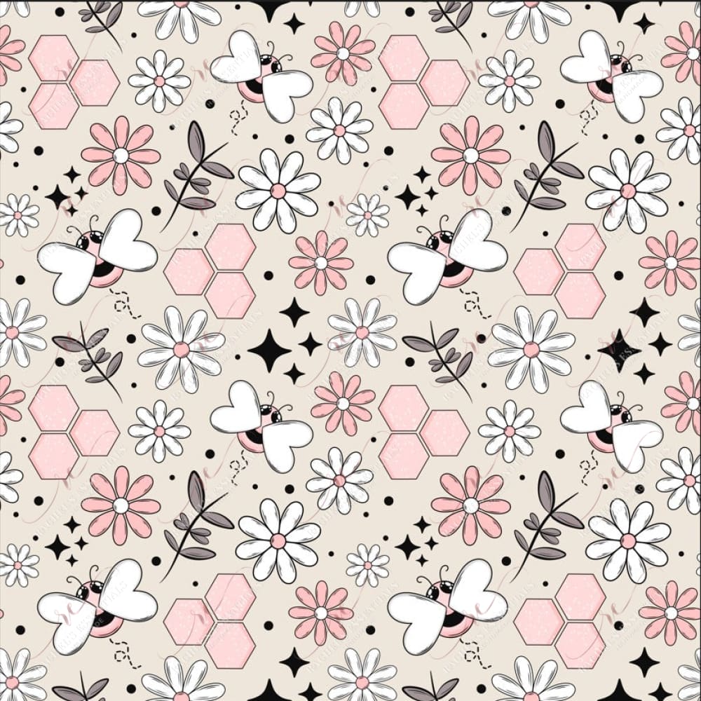 Pink Bees - Vinyl Wrap Seamless 4/24 Vinyl