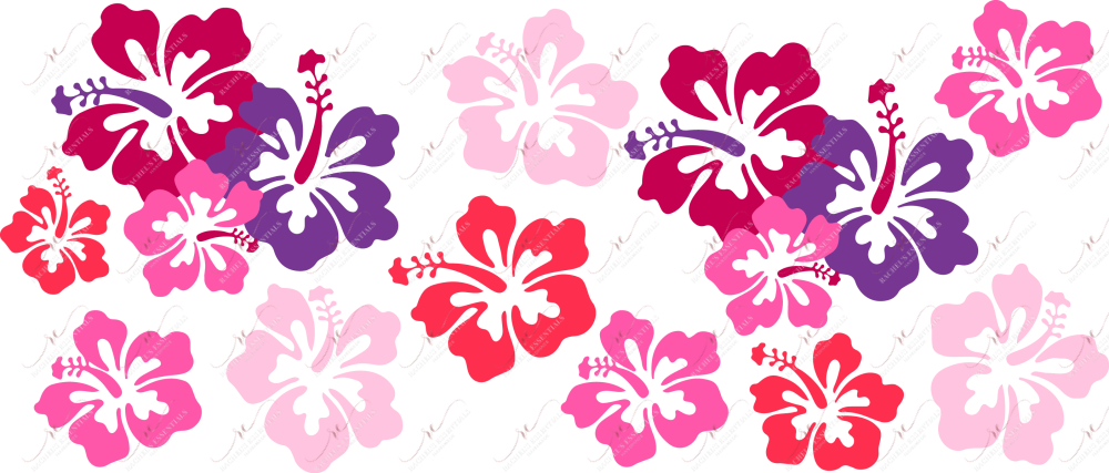 Pink Red Purple Flowers - 16Oz Vinyl Libbey Wrap
