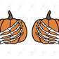 Pumpkin Skeleton Hands - Ready To Press Sublimation Transfer Print Sublimation