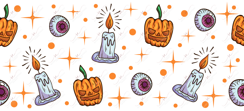 Pumpkins And Candles - 16Oz Vinyl Libbey Wrap