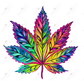 Rainbow 420 Leaf 5 - Ready To Press Sublimation Transfer Print Sublimation