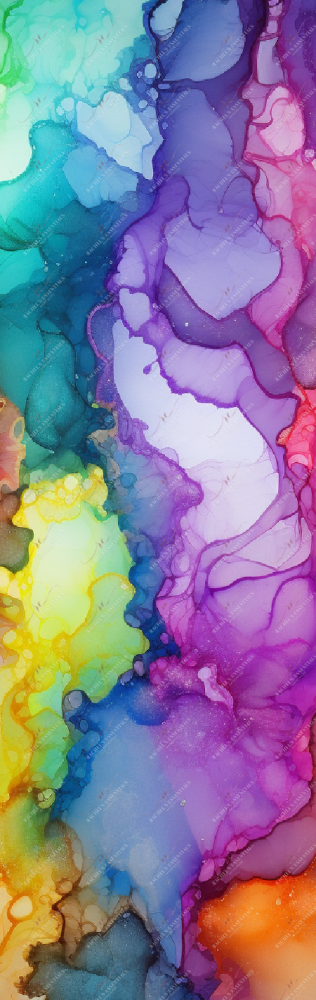 Rainbow Alcohol Ink 8 - Vinyl Pen Wrap