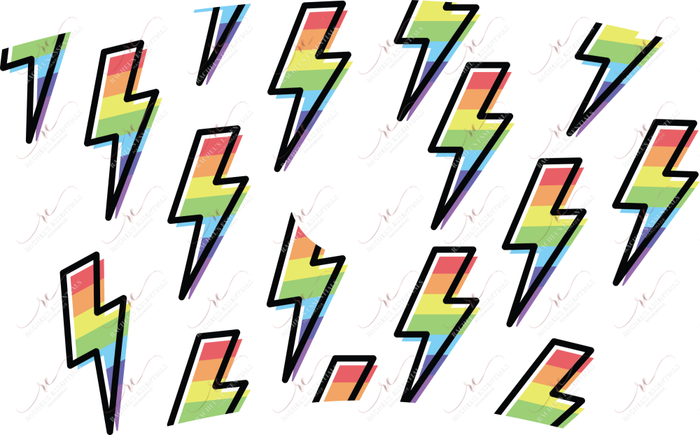 Rainbow Lightning Bolts - Cold Cup Wrap Cold