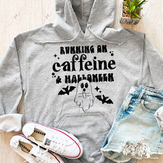 Running On Caffeine & Halloween - Ready To Press Sublimation Transfer Print Sublimation