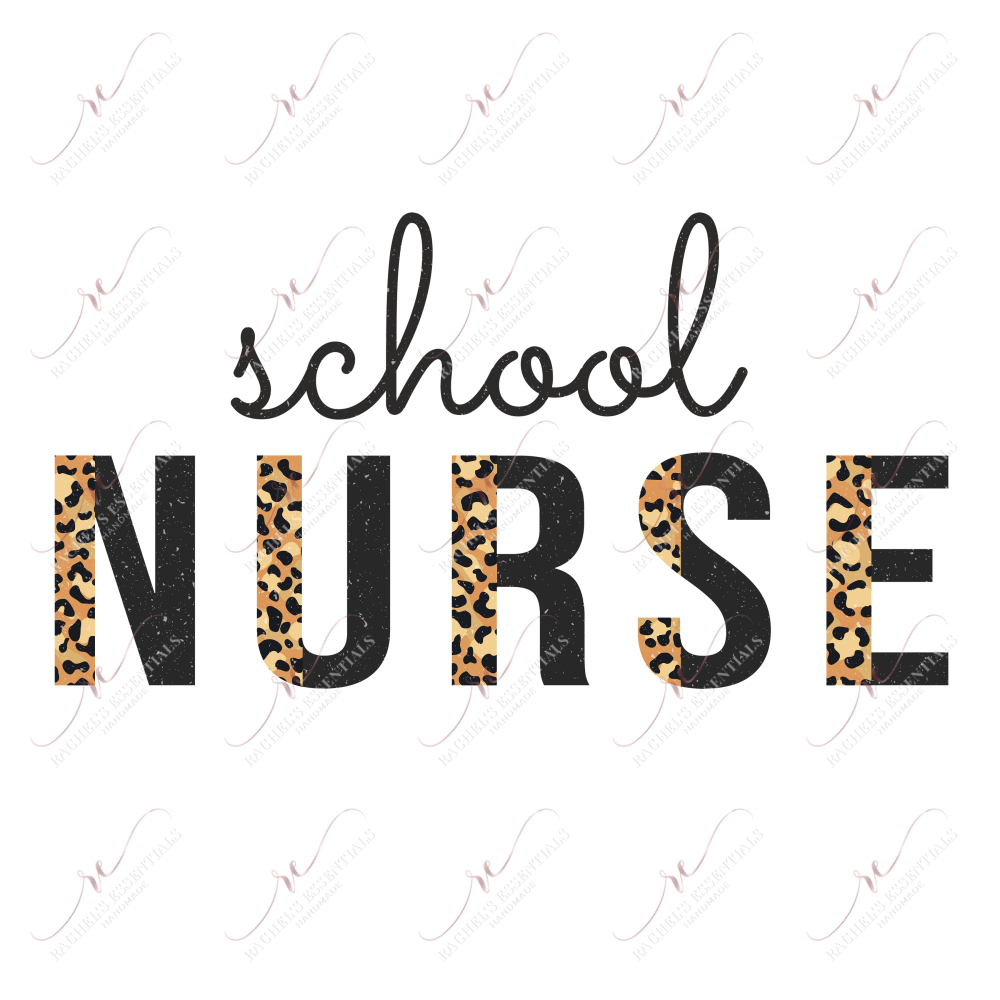 School Nurse Leopard - Ready To Press Sublimation Transfer Print Sublimation