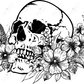 Skull And Flowers - Ready To Press Sublimation Transfer Print Sublimation