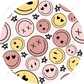 Smiley Face Car Coaster - Ready To Press Sublimation Transfer Print Sublimation