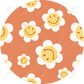 Smiley Face Flowers Car Coaster - Ready To Press Sublimation Transfer Print Sublimation