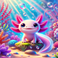Axolotl - ready to press sublimation transfer print