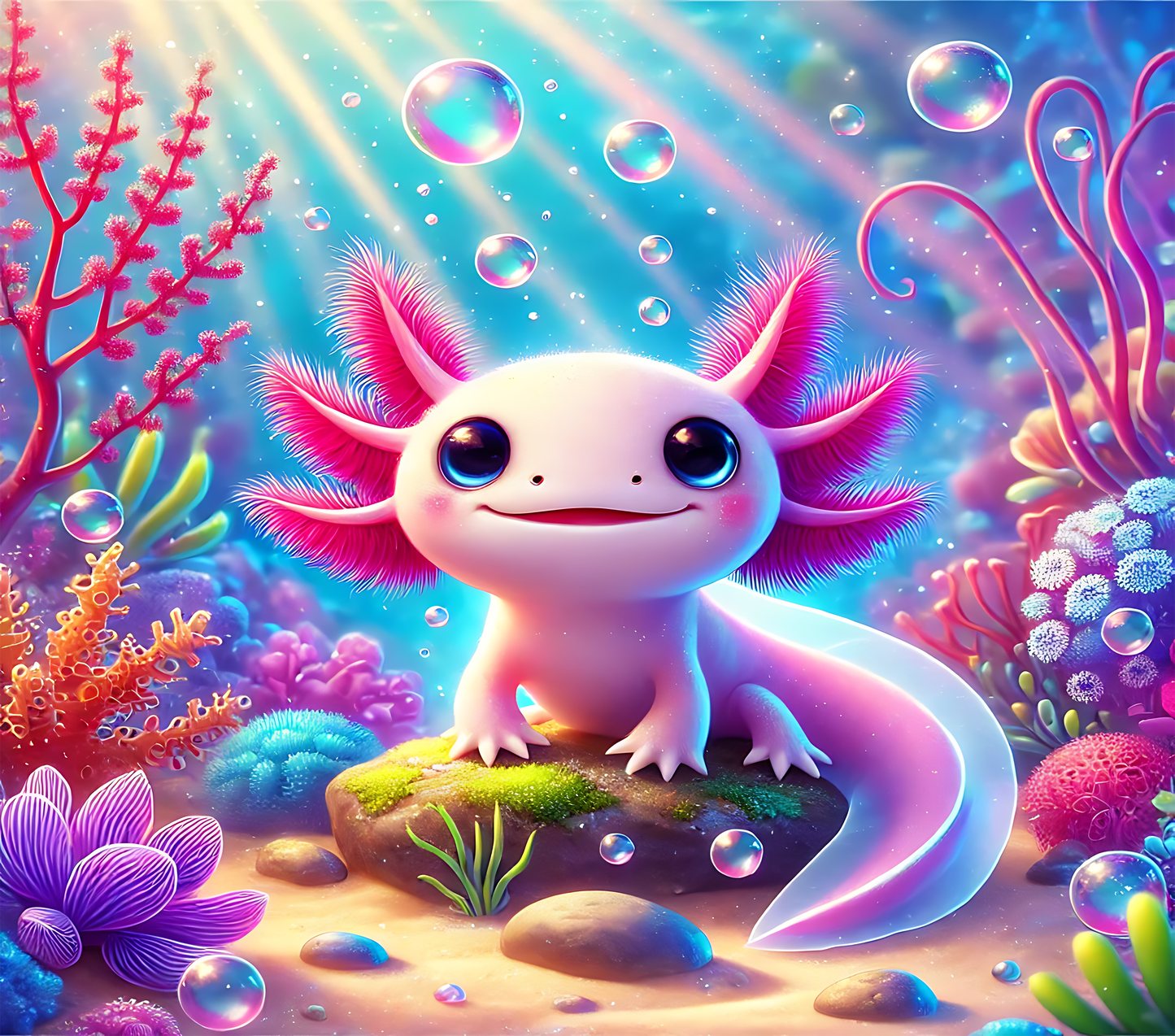 Axolotl - ready to press sublimation transfer print