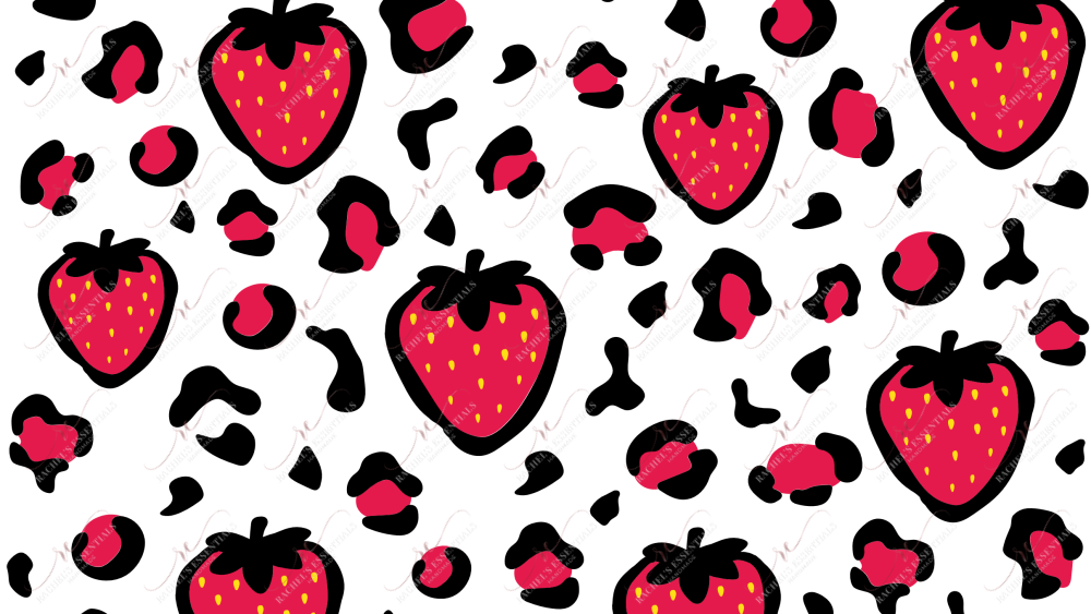 Strawberry Leopard Print - 16Oz Vinyl Libbey Wrap