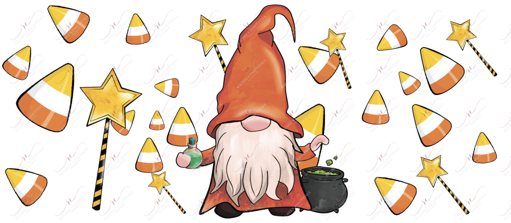 Candy Corn Gnome - 16Oz Glass Can Wrap Sublimation