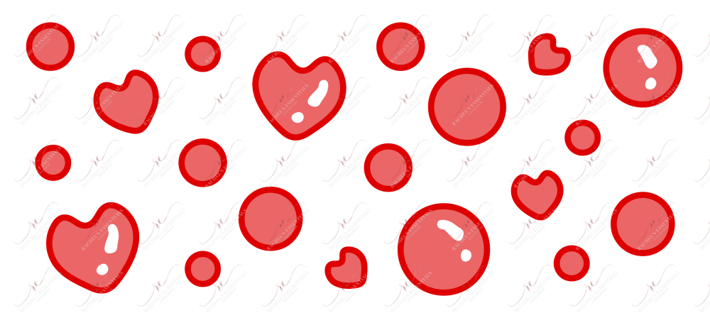 Hearts And Dots - 16Oz Glass Can Wrap Sublimation