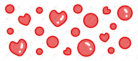 Hearts And Dots - 16Oz Glass Can Wrap Sublimation